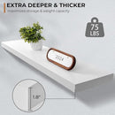 Floating Shelves - 10.3 Inch Deep Wall Shelf for Decor & Storage - Wall Mounted Display Shelving with Invisible Heavy-Duty Metal Bracket - 48" W x 10.3" D x 1.8" H - Set of 1 - Rustic White by CozyNest Decor
