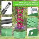 1 Pack Raised Garden Beds Outdoor, Galvanized Metal Raised Garden Bed with Trellis, 23.6x23.6x60in Tomato Cages for Garden Planters Box with Trellis for Climbing Plants Vegetable Vine Flowers by GreenHaven Gardens