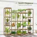 Large Plant Shelf 17 Pots Plant Stand Indoor Outdoor Tall Plant Rack Wood for Indoor Plants Multiple Plant Holder for Patio Balcony Garden Flower Stand Load-Bearing 600 LBS by GreenHaven Gardens