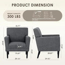 COLAMY Modern Accent Chair for Living Room, Upholstered Fabric Accent Armchair with Back, Soft Single Sofa Chair with Arms for Bedroom/Office/Reception Room, Dark Grey by CozyNest Decor