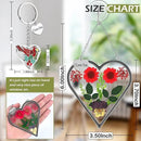 KY&BOSAM Heart Suncatcher Gift for Mom I Love You Heart Wind Chime for Windows Pressed Flower Between Heart in Glass and Metal Engraved Charm Birthday Gift for Women Mother's Day Valentine's Christmas by GreenHaven Gardens