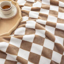 LOMAO Throw Blankets Flannel Blanket with Checkerboard Grid Pattern Soft Throw Blanket for Couch, Bed, Sofa Luxurious Warm and Cozy for All Seasons (Khaki, 60"x80") by CozyNest Decor