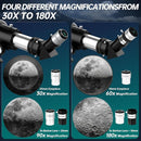 Aurosports Telescope for Adults High Powered - 90mm Aperture 600mm Refractor Telescope for Kids & Beginners -Portable Travel Telescope with Phone Adapter Tripod Wireless Remote & Carry Bag by TinyTreasures Baby Boutique
