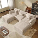 JACH U Shaped Sectional Couches, Cloud Sectional Couch with Deep Seat, 119" Down Filled Modular Sofa with Chaise, Covers Removeable & Washable, Sofas Furniture for Living Room, Khaki by CozyNest Decor