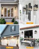 Motion Sensor Outdoor Lights, 2 Pack Outside Light Fixture Dusk to Dawn, Black Outdoor Motion Sensor Light, Anti-Rust Exterior Light Fixture for House, Garage, Doorway, Porch, 100% Aluminum by GreenHaven Gardens