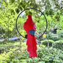Lifelike Parrot Garden Statues Hanging Decor Ornaments Figurines Sculpture for Patio Lawn Yard, Blue Tail (Red Tail) by GreenHaven Gardens
