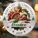 Personalized Baby Photo Christmas Ornament 2025 - Baby’s First Holiday Keepsake - Custom NewbornOrnament - Sweet Gift for New Parents Mom Dad - Gift for Parents Welcoming Newborn by TinyTreasures Baby Boutique