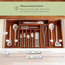 Premium Silverware, Flatware and Utensil Organizer for Kitchen Drawers, Food-Safe Contract Grade, Expandable from 16 to 28 In, Natural Acacia by CozyNest Decor