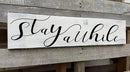 Farmhouse Stay Awhile Wood Sign, Entryway Sign Farmhous Wall Decor, Rustic Wall Art for Housewarming Gift (Stay Awhile) 6x16 Inch by CozyNest Decor