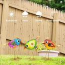 Birds Garden Decor for Outside: Metal & Glass Bird Yard Art, Craft Statue Lawn Ornaments for Outdoor, Housewarming Birthday Gifts for Women (3 PCS) by GreenHaven Gardens