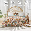 100% Muslin Throw Blanket for Couch, Butterfly and Floral Double Embroidery Fall Throw Blanket 60"x80" for Sofa, Chair, Woven Cotton Reversible Mexican Blanket by CozyNest Decor