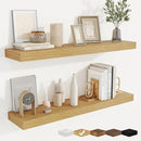 fuqing Floating Shelves for Wall, Bathroom Shelf Wall Mounted for Storage, Shelves with Invisible Bracket for Bedroom, Kitchen, Living Room, Farmhouse Small Book Shelf, 36 Inch Set of 2, Oak by CozyNest Decor