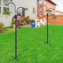 XDW-GIFTS Double Shepherds Hooks for Outdoor, 2-Pack Heavy Duty Garden Pole for Hanging Bird Feeder, Plant Baskets, Solar Light Lanterns, Garden Plant Hanger Stands with 5 Base Prongs by GreenHaven Gardens