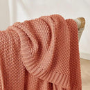 Joydeco Chunky Cable Knit Throw Blanket, Lightweight 100% Cotton Soft Cozy Throw Twin Blanket for Couch Bed and Sofa, Rustic Breathable Farmhouse Blanket Gift for Women Men(Burnt Orange, 51"x63") by CozyNest Decor