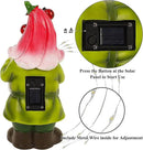 Joliyoou Solar Garden Statue Outdoor Decor, 10.2" H Resin Gnome with Watering Can & Solar Fairy Lights, Waterproof Standing Gnome Figurine for Lawn Yard Pathway Patio Front Door Decoration by CozyNest Decor