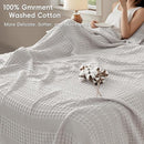 PHF 100% Cotton Waffle Blanket Oversized King 120"x120", Lightweight Breathable Extra Large 10'x10' Summer Blankets for Bed, Giant Big Luxury Aesthetic Woven Bedding for Home Decor, Light Grey by CozyNest Decor