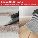 JOYMOOP Black and Red Broom and Dustpan Set, Upright Angle Design with Built-in Comb Teeth for Home, Office, Hard Floors by CozyNest Decor