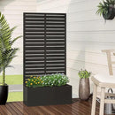 Casaphoria Metal Raised Garden Bed with Trellis, 59"x30"x12" Planter Box for Climbing Plants, Vegetables & Vines, Features Drainage Holes and Privacy Screen (Black-Louvered) by GreenHaven Gardens