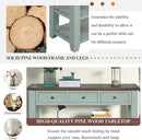 Solid Wood Console Table Sofa Table with Storage Drawers and Bottom Shelf Entryway Table for Entry Hallway Foyer Sofa Couch Table,Fully Assembled (48.8" Green) by CozyNest Decor