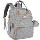 RUVALINO Diaper Bag Backpack-Expandable Baby Bag with up to 50% Capacity -Baby Essentials Bag with Changing Pad Insulated Bottle Holders & Pacifier Case, Waterproof, Gray XL by TinyTreasures Baby Boutique