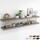 RICHFOCUS 72Inch Floating Shelves for Wall 2 Pack Shelves for Bedroom|Kitchen|Bathroom Wall Mounted Rustic Wood Floating Shelf with Invisible Brackets for Books|Storage|Decor, Grey by CozyNest Decor