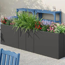 Stoog 38" Metal Tall Rectangular Planter - All-Weather Planter Box for Indoor/Outdoor Use, with Removable Insert Shelf, and Modern Design for Plants, Flowers, Garden, Black by CozyNest Decor
