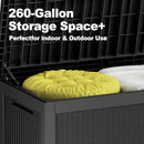260 Gallon Deck Box XXL Large Outdoor Storage for Patio Furniture,Outdoor Cushions,Garden Tools and Pool Supplies,Waterproof,Resin,Lockable(Black Rattan) by CozyNest Decor