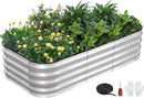 3-in-1 Modular Raised Garden Bed Kit - Adjustable Sizes (4x2x1ft, 3x3x1ft, 5x1x1ft) - Heavy Duty Galvanized Steel Planter Box with Bracing Rods & Gloves for Vegetables, Fruits, Flowers by GreenHaven Gardens