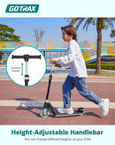 Gotrax K03 Kick Scooter for Kids, 5" LED RGB Lighted Wheels, 4.6 Lbs Lightweight and One-Click Detachable Design, Height Adjustable Handlebars, Anti-Slip Deck and Max Load 110 Lbs for Boy&Girl Age 3+ by TinyTreasures Baby Boutique