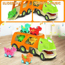 Veslier Dinosaur Toys for Kids 2-4 3-5 with 6 Dinosaur Car Vehicles, Dino Transport Carrier Truck with Music and Roaring Sound Christmas Birthday Gift for 2+ Year Old Boys. by TinyTreasures Baby Boutique