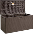 Amazon Basics Outdoor Organization & Storage Deck Box with Lid, 99 Gallon, Brown by CozyNest Decor