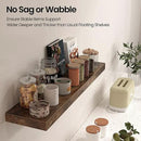 Floating Shelves for Wall, 40"W x 8"D x 1.5"H, Wooden Wall Mounted Display Shelves with Invisible Brackets for Living Room, Bedroom, Bathroom, Kitchen Decor and Storage, Set of 2, Rustic Brown by CozyNest Decor