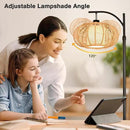 Arc Floor Lamps for Living Room Bedroom Rattan Boho Floor Lamp with Remote Control,Dimmable Led Standing Lamp Wicker Lamp Shade Rustic Tall Floor Lamp Modern Flower Lamp for Bedroom Corner by CozyNest Decor
