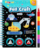 FUNNYB&G Foil Art Craft Activity for Kids - Gift for Boys Crafts for Kids Fun Art Supplies DIY Creative Travel Toy, Birthday Gift Party Favor Toys for Girls Boys 4 5 6 7 8 9 Years Old (Vehicle) by TinyTreasures Baby Boutique
