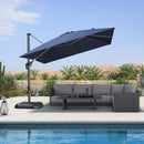 PURPLE LEAF 10 Feet Patio Umbrella Outdoor Cantilever Square Umbrella Aluminum Offset Umbrella with 360-degree Rotation for Garden Deck Pool Patio, Navy Blue by GreenHaven Gardens