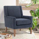 COLAMY Modern Wingback Living Room Chair Set of 2, Upholstered Fabric Accent Armchair, Single Sofa Chair with Lounge Seat and Wood Legs for Bedroom/Office/Reading Spaces, Blue by CozyNest Decor