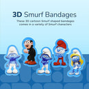 BioSwiss Bandages, The Smurfs in 3D Shaped Self Adhesive Bandage, Latex Free Sterile Wound Care, Fun First Aid Kit Supplies for Kids and Adults, 50 Count Plastic Case by TinyTreasures Baby Boutique