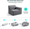 LINSY HOME Modular Sectional Sofa, 134" Boneless Couch U Shaped 4-Seat Sofa with 2 Movable Ottomans, Corduroy Sectional Cloud Couches for Living Room, No Assembly Required, Bluish Grey by CozyNest Decor
