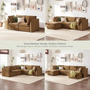 mopio Oversized Modular Sectional Sofa with Fully Removable Covers and Storage, Convertible U, L-Shaped and Sleeper Sectional, Modern Couches with Ottoman Chaise (Hazelnut Velvet, Loveseat) by CozyNest Decor