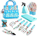 Gifts for Mom, JUMPHIGH Womens Gardening Gifts Set, Floral Gardening Tools with Tote Bag, Gifts for Her for Girlfriend, Birthday Gifts for Women, Gardening Kit Womens Gifts for Christmas (Blue) by GreenHaven Gardens