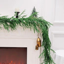 2PCS 9FT Christmas Garland Norfolk Pine Garland Real Touch Artificial Greenery Garland for Mantle Fireplace Table Indoor Outdoor Decor (Normal) by CozyNest Decor