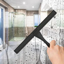 All-Purpose Stainless Steel Shower Squeegee for Shower Doors with 2 Adhesive Hooks, Bathroom Cleaner Tool Household Window Mirror Squeegee for Home Cleaning, Glass Door, Tile Wall, Car, 12 Inch Black by CozyNest Decor