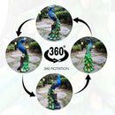 Solar Garden Decor Peacock Statues with Succulent LED Lights,Peacock Figurine Lights Outdoor Decorations for Yard Lawn Patio Balcony Whimsical Art Outside,Gifts for Mom Grandma Women by CozyNest Decor