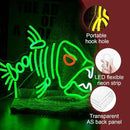 Fish Neon Sign LED Skeleton Fish Neon Light for Wall Decor Dimmable Green Fish Bones Light Up Sign for Living Room Game Room Restaurant Man Cave Art Wall Decoration (16.7 ''*12.8 '') by CozyNest Decor