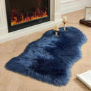 AMTOVO Faux Fur Rug, Dark Blue Area Rug, Fluffy Sheepskin Rug, Fuzzy Ultra Soft 2 x 4 ft Shag Rugs for Bedroom Sofa Throw Cushion Room Decor, Sheepskin by CozyNest Decor