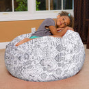 Posh Creations Bean Bag Chair for Kids, Teens, and Adults Includes Removable and Machine Washable Cover, Canvas Coloring Fabric - Fun Creatures, 38in - Large by TinyTreasures Baby Boutique