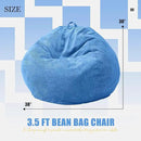 Hobestluk 3.5FT Bean Bag Chair Adult Bean Bag Chair Large Bean Bag Chair with Filler Included Teardrop Bean Bag with Removable Cover for Bedroom Living Room - (Large, Blue) by CozyNest Decor