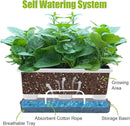 Window Box Planter 8 Pcs, 17 Inches Rectangle Flower Pots with Drainage Holes and Trays, Vegetable Planters for Windowsill Patio Garden Balcony Home Porch Yard Indoor Outdoor (White) by GreenHaven Gardens