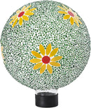 VCUTEKA Gazing Ball, 8" Glass Gazing Balls Sphere for Garden Lawn Outdoor Ornament Yard Decorative, Daisy by CozyNest Decor
