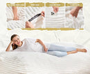 Hobestluk 6FT Bean Bag Chairs Adult Bean Bag with Portable Handle Comfy Large Bean Bag Lounge Chair with Removable Cover for Living Room Bedroom (Stripe White, 6FT) by TinyTreasures Baby Boutique